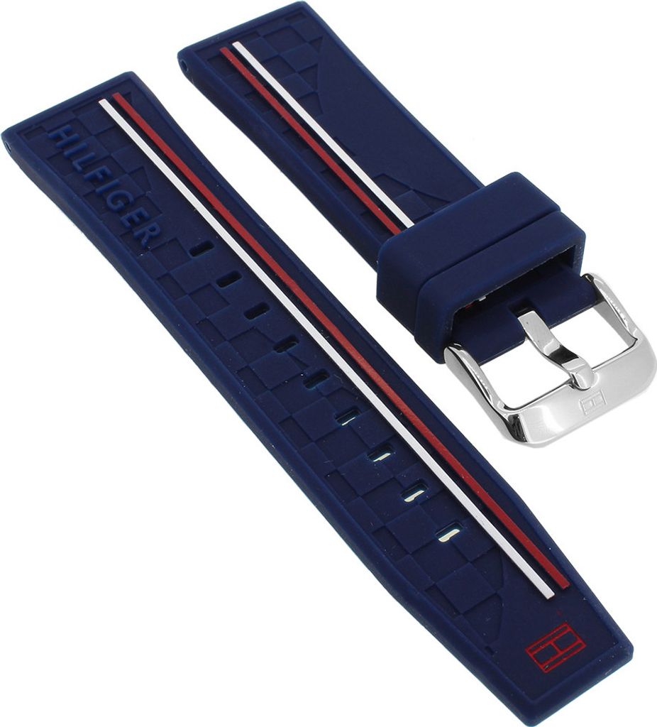 Tommy Hilfiger Multifunktion Uhrenarmband 22mm blau Silikon 1791476