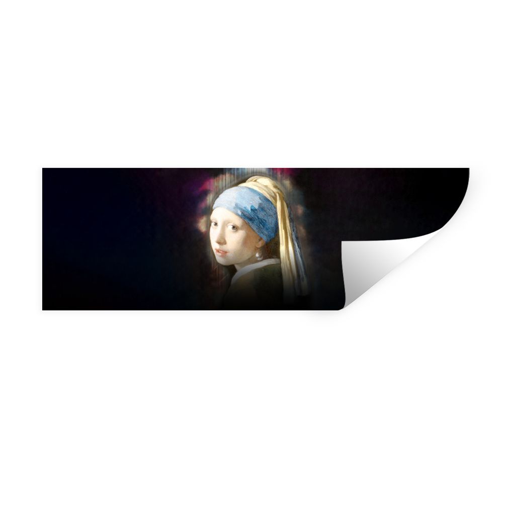 MuchoWow Wandtattoo Wandsticker Wandaufkleber Das Mädchen mit dem Perlenohrring - Vermeer - Gemälde 120x40 cm Selbstklebend und Repositionierba...