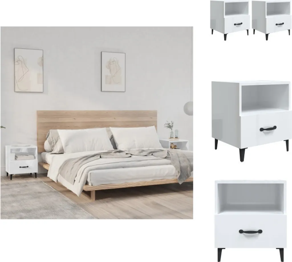 Tables de chevet blanc brillant 2 pcs : fini le désordre près du lit