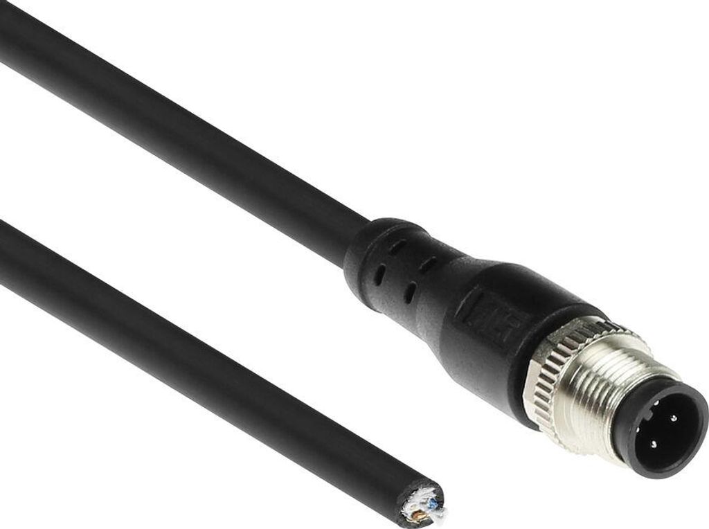 ACT Industrial 5,00 Meter Sensorkabel M12A 4-poliger Stecker auf offenes Ende Superflex Xtreme TPE Kabel, geschirmt (SC3406)