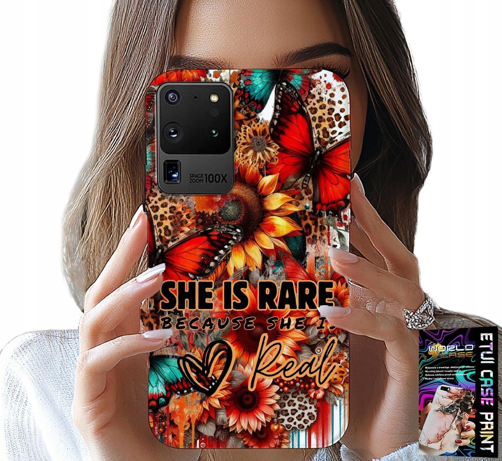 ETUI FOR SAMSUNG GALAXY S20 Ultra - SHE IS RARE, SUNDAYS, FLOWERS, MOTILS