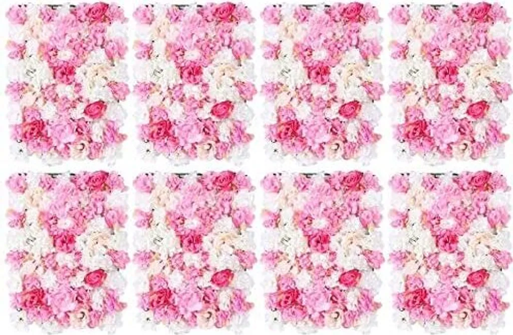 Mur de fleurs en soie artificielle 8 pièces pour décoration de mariage