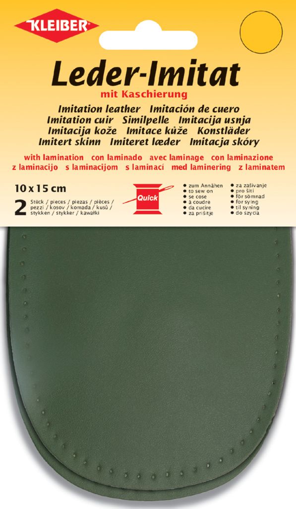 KLEIBER Kunstleder mit Kaschierung 100 x 150 mm oliv 2 Stück