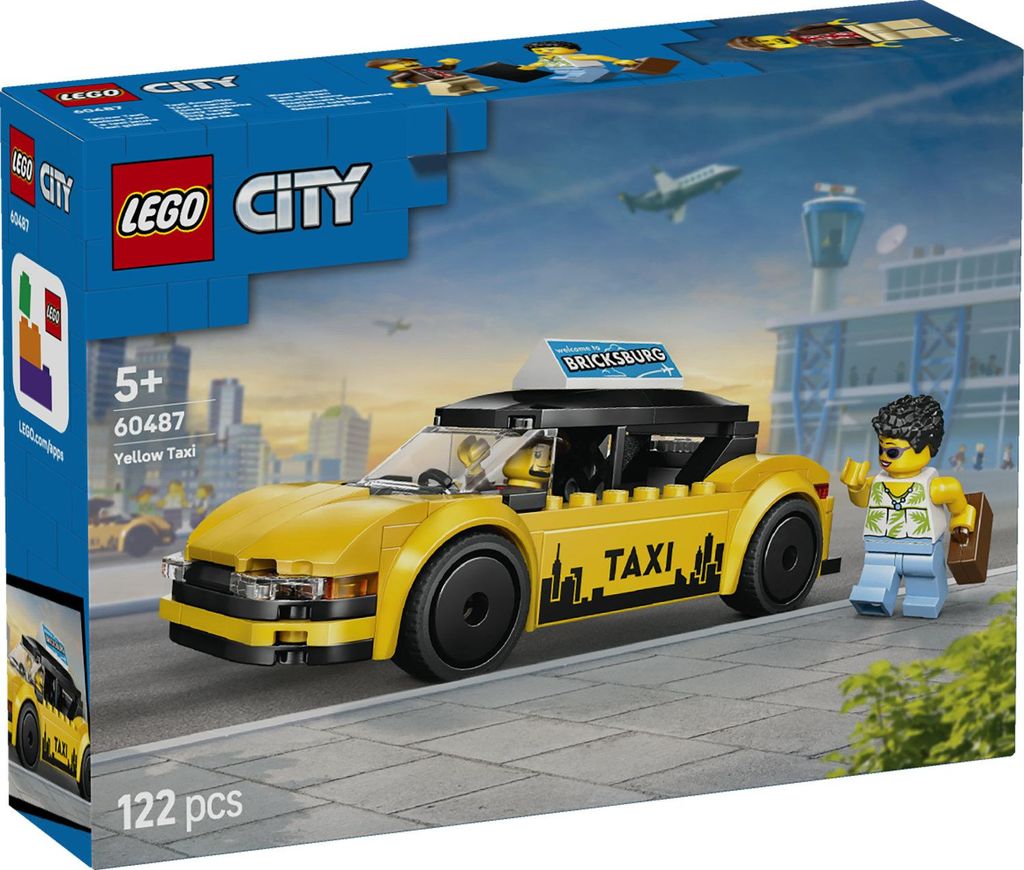 LEGO City Gele Taxi - Speelgoedauto - Modelbouw met 2 Productafbeelding 