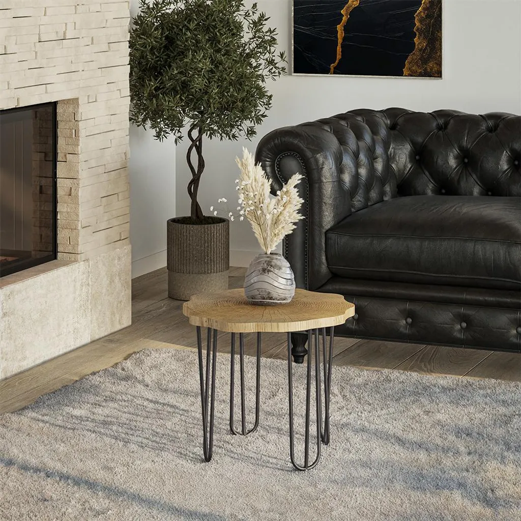 Petite table basse Vicco Ringo 50x50 Chêne - Idéale pour petits espaces