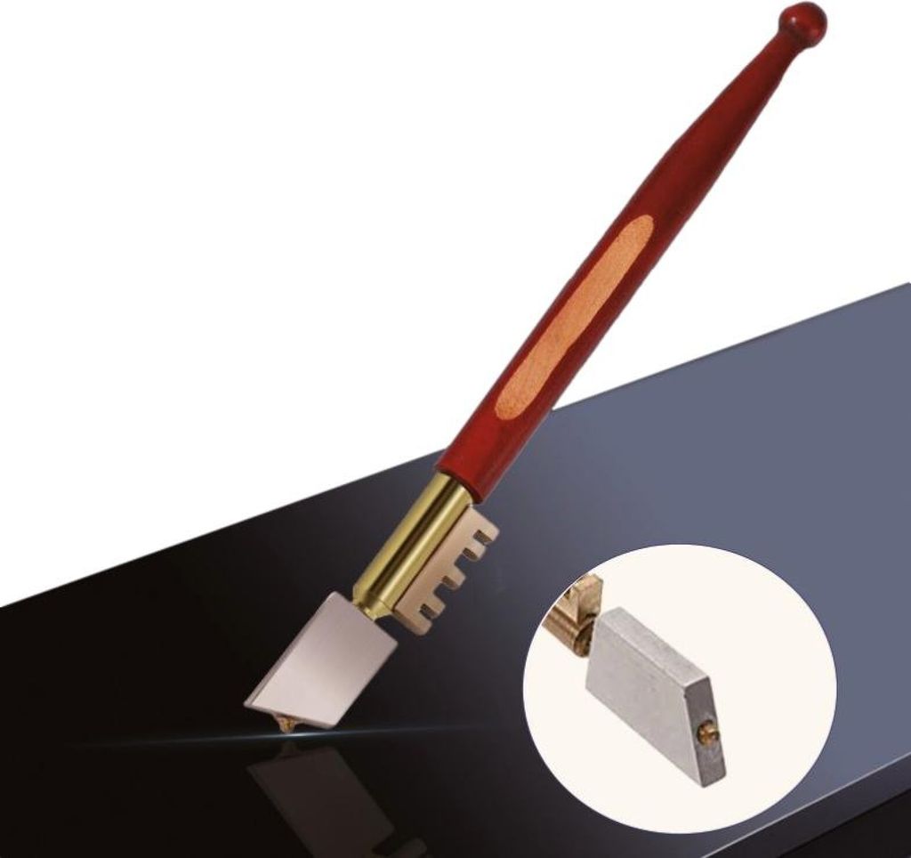 Diamant-Glasschneider Mit Holzgriff – Für Glasstärken 3–10 Mm, Länge 180 Mm