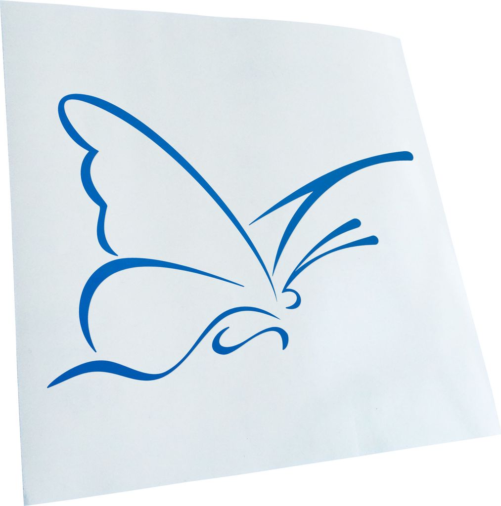 Kiwistar - Autoaufkleber - azurblau - 40 x 28 cm - Schmertterling - Heckscheibenaufkleber - Aufkleber für Auto Kfz Fahrrad, LKW, Truck Mofa