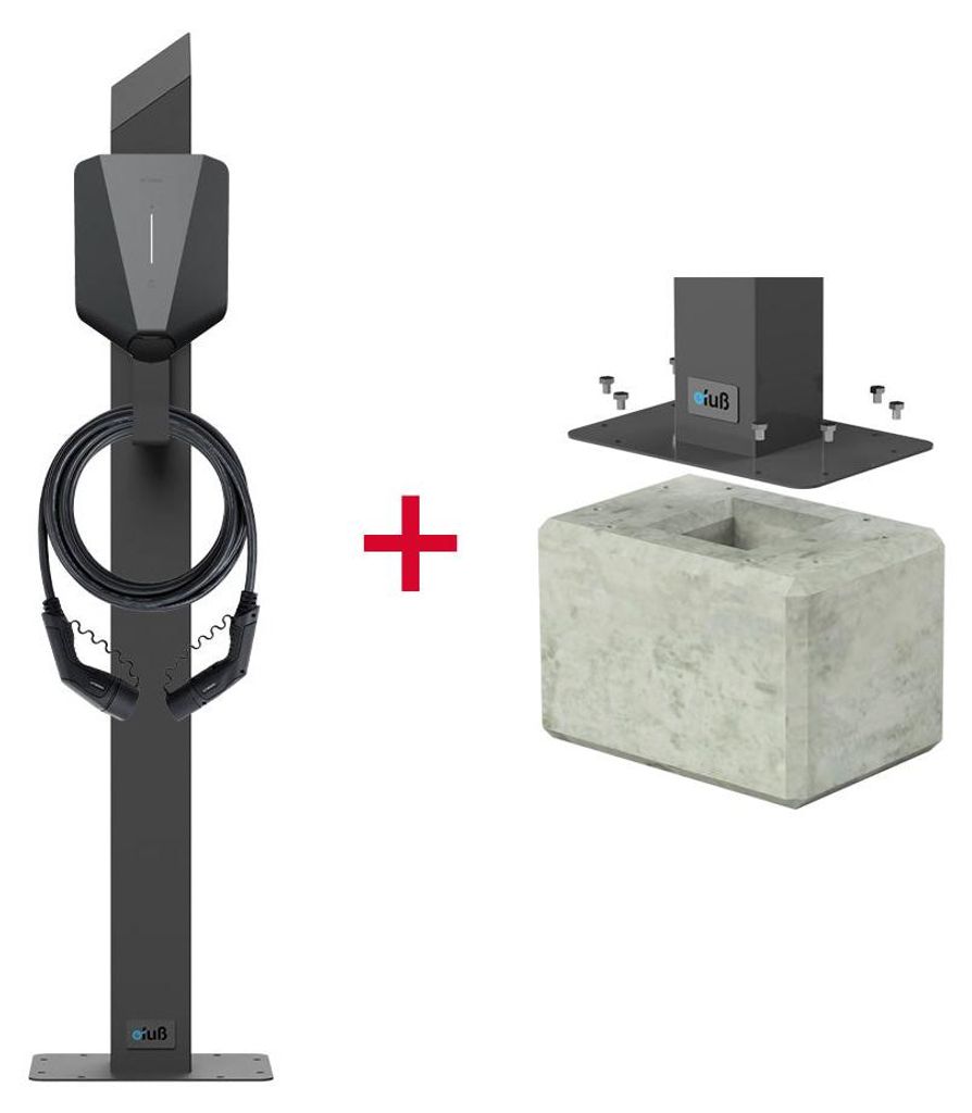 e-fuss.de Wallbox Standfuß Aktion: easee Wallbox Standfuß + Fertigfundament
