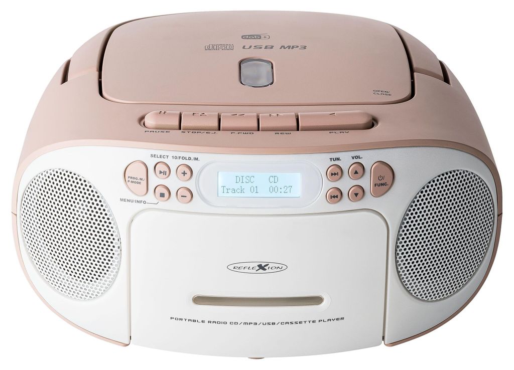 Reflexion Radio CD DAB+ DAB FM AUX CD Cassette USB Blanc Image du produit 