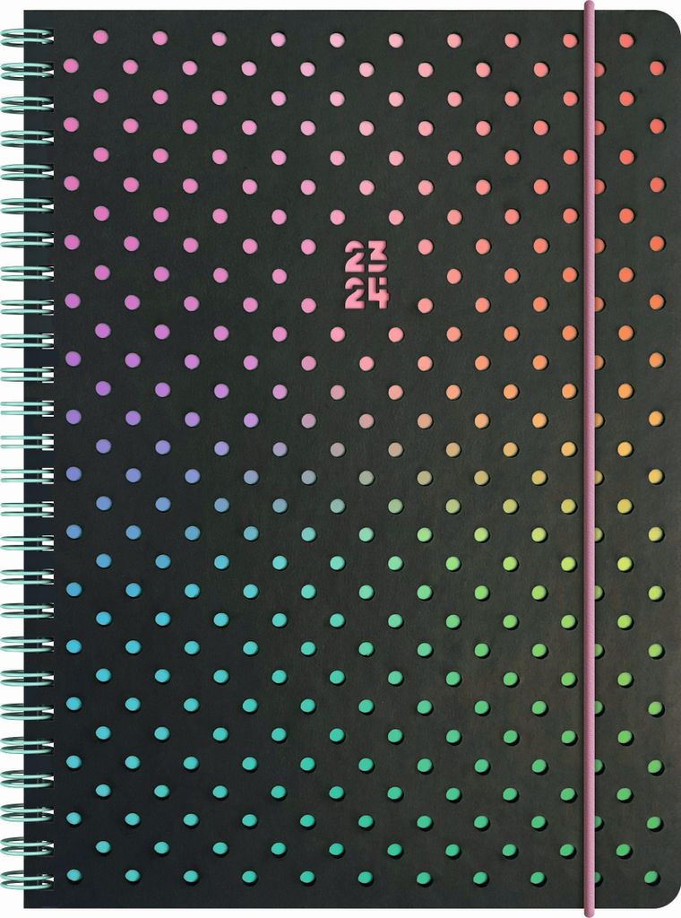 Schülerkalender 2023/2024 Disco, A5, Kunstleder-Einband, mit Lochmuster