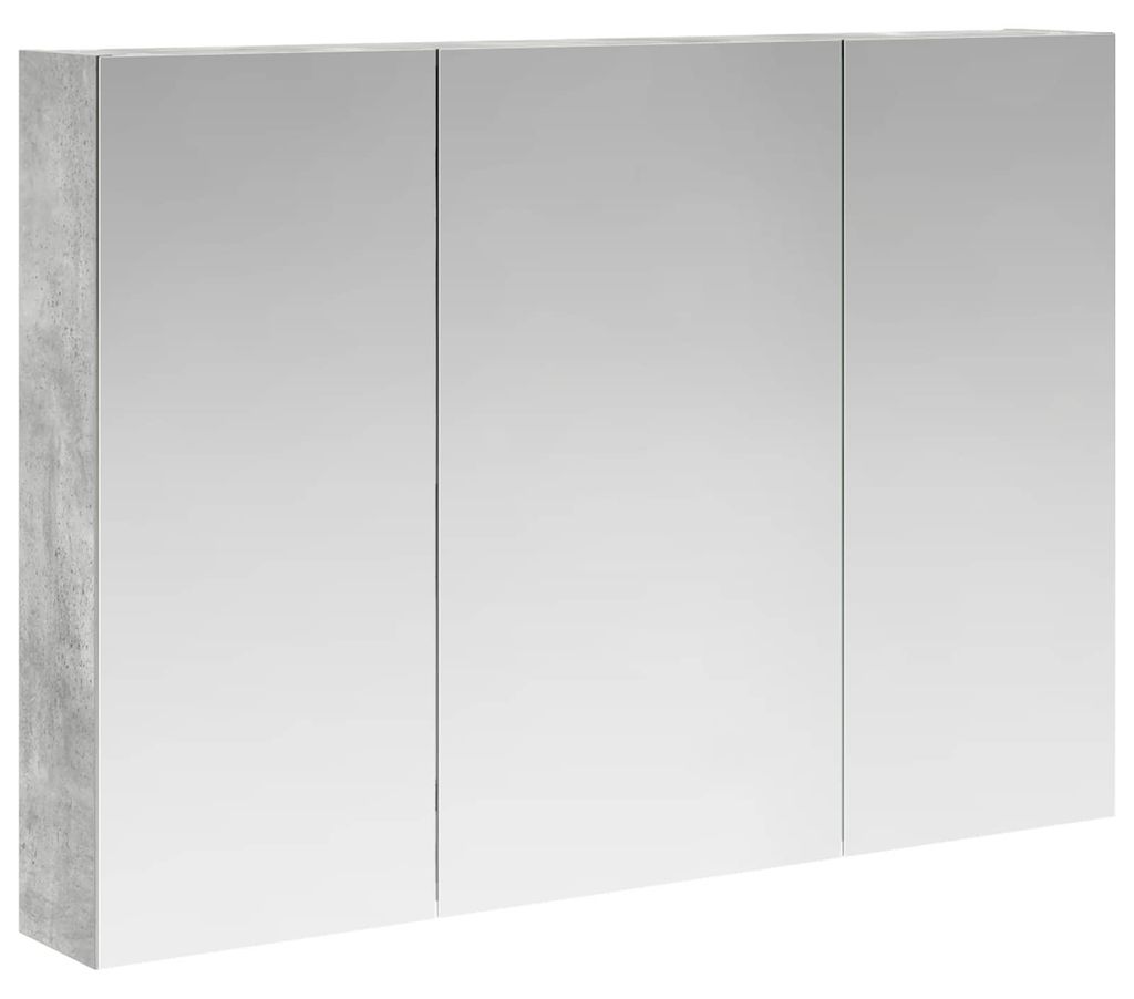 Badezimmerspiegelschrank mit Tür Beton Grau 100 x 14,5 x 70 cm