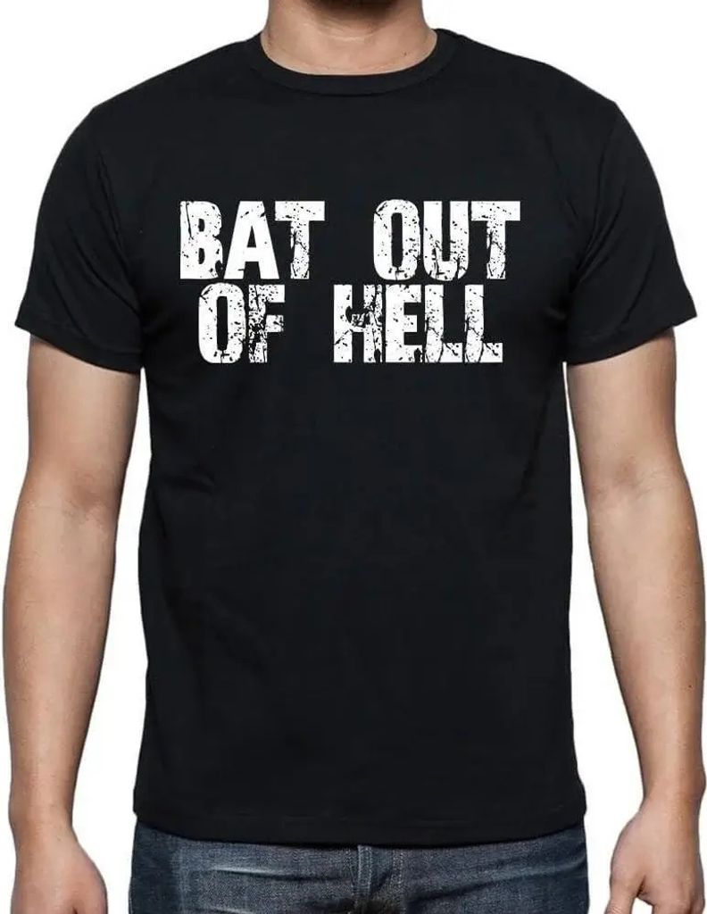Herren Grafik T-Shirt Fledermaus aus der Hölle – Bat Out Of Hell – Öko-Verantwortlich Vintage Jahrgang Kurzarm Lustige Druck Geburtstag Gesch...