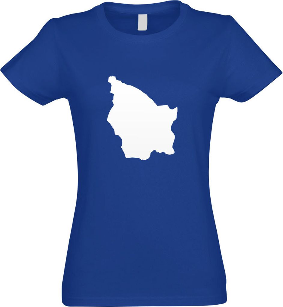 Kiwistar - T-Shirt tailliert - Damen - royal - San Marino Umriss Kontur - mit Motiv Bedruckt - Funshirt Design - Sport - Freizeit - Damen - L