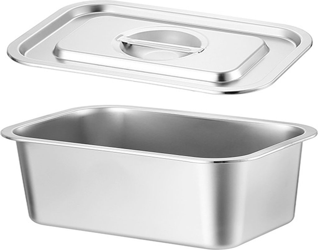 Dampftischpfannen, tiefe Hotelpfanne mit Deckel, Chafing Dish, Speisenwärmer, Edelstahl-Restaurant-Tabletts, Dampfbehälter für Speisen für das ...