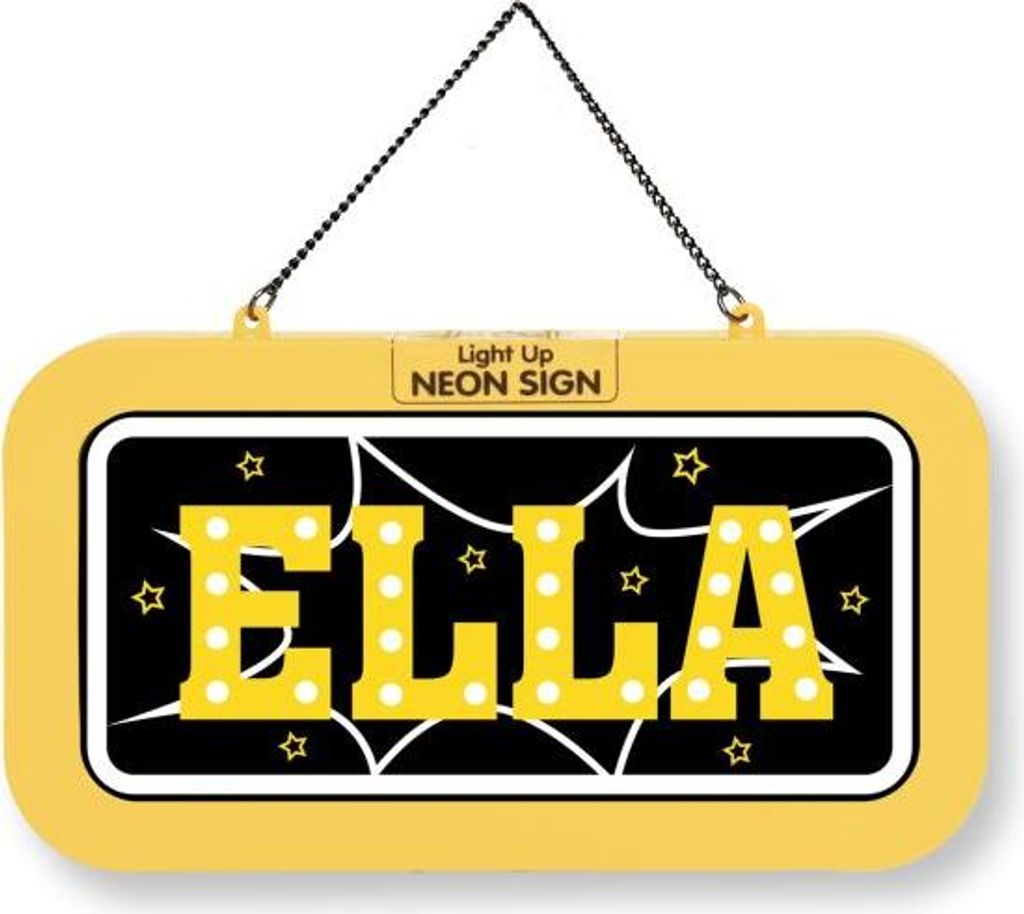 LED Leuchtschild Neonschild mit Namen , Leuchtende Wanddekoration mit Batterie, 18,7x10,3x1,6cm - Ella