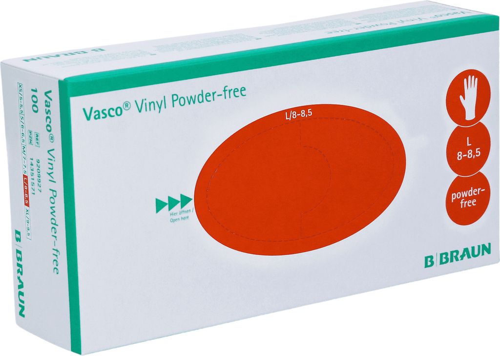 B. Braun Vasco® Vinyl Powder-free Einmalhandschuhe - L / Produktbild 2