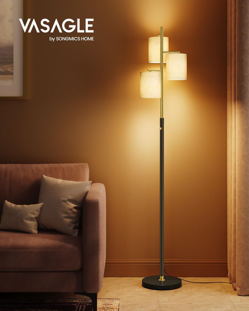 Stojací lampa VASAGLE, stojací lampa, stojací lampa se 3 Obrázek produktu 