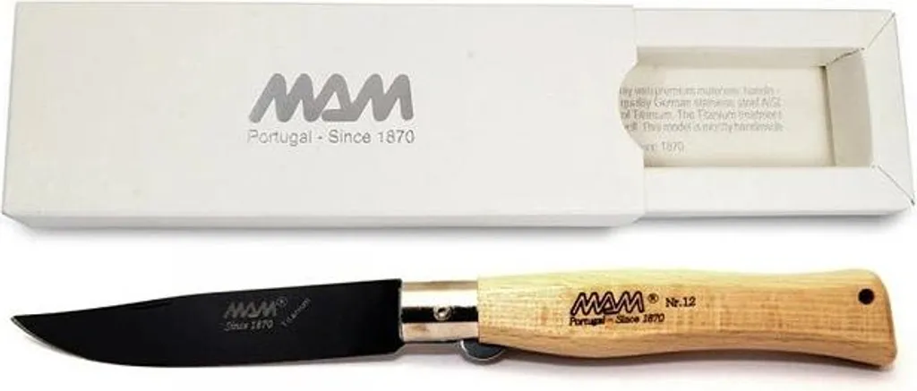 Couteau MAM Douro 5004 Titane Noir ultra robuste en bois de hêtre