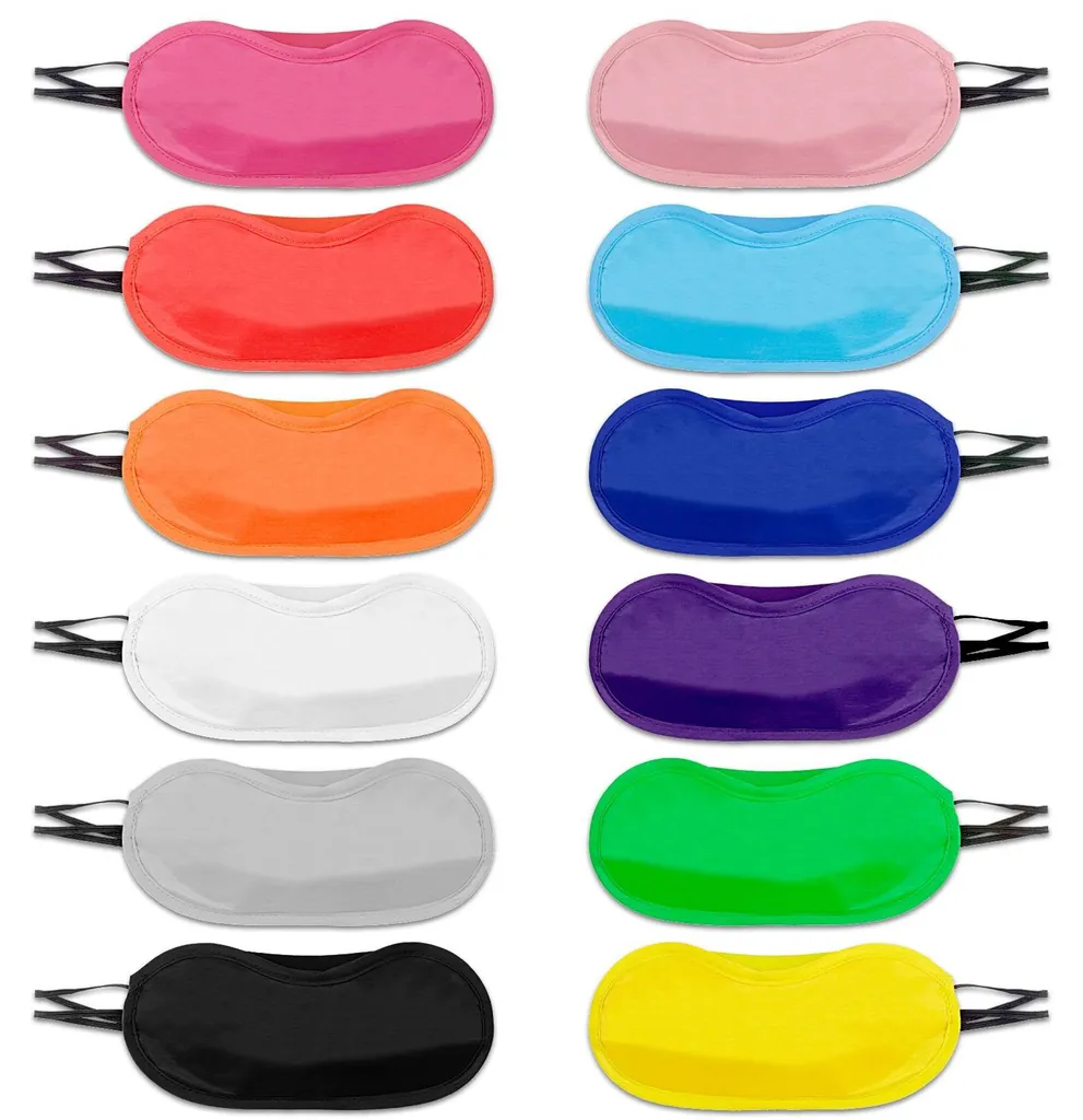 Lot de 12 masques de sommeil multicolores avec coussin nasal et sangle