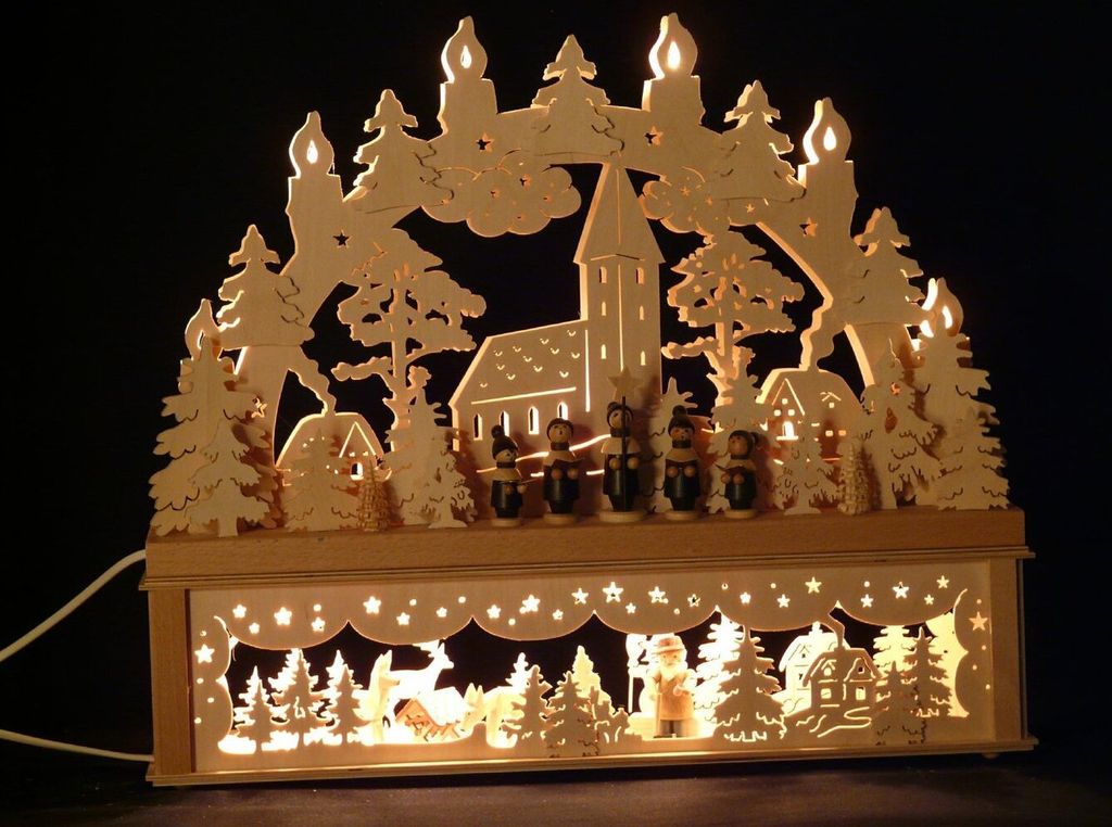 Original Erzgebirgischer Marken Schwibbogen Lichterbogen 50 x 43 cm K50-3_96