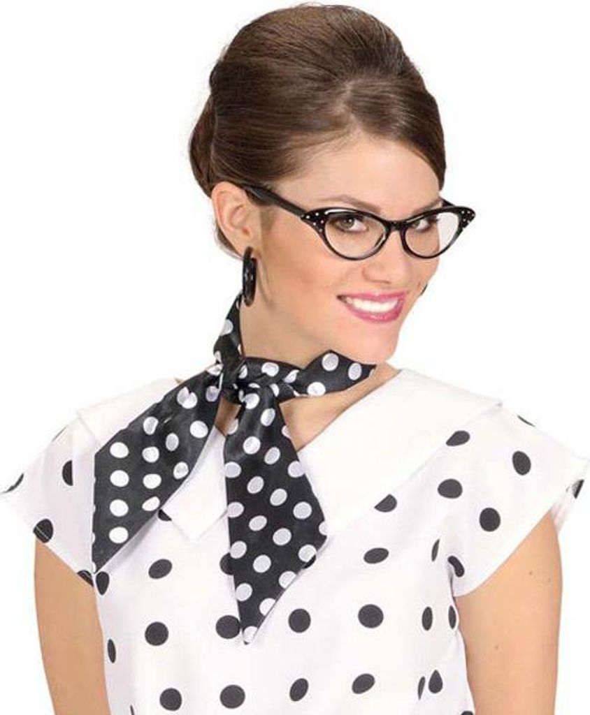 gepunktetes Halstuch Satin schwarz
