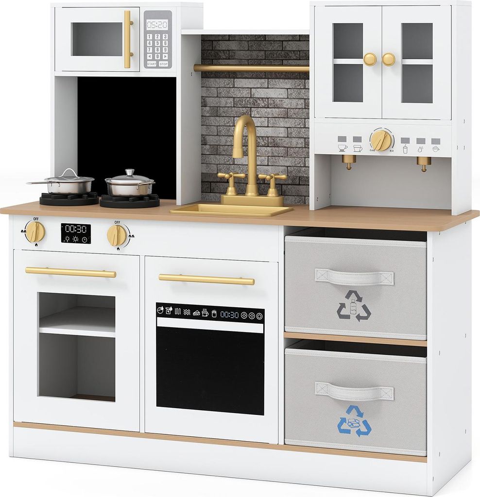 Cucina per bambini COSTWAY, cucina da gioco con fornello, Immagine del prodotto 