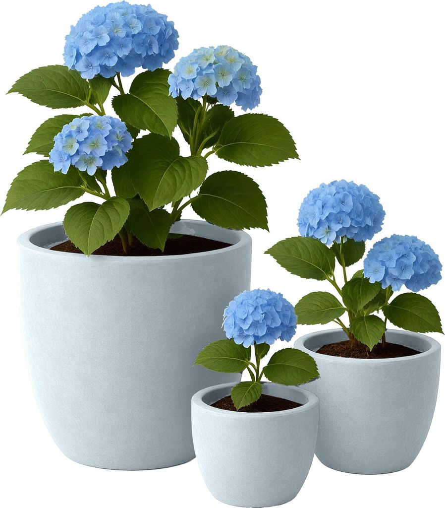 3er Set Pflanzkübel rund 1, Farbe:anthrazit