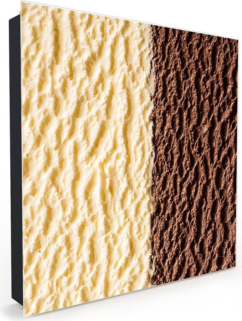 Nachbildung-Schlüsselkasten, Magnetpinnwand und Memoboard mit Glasfront Motiv Schokoladen und Vanilleeis