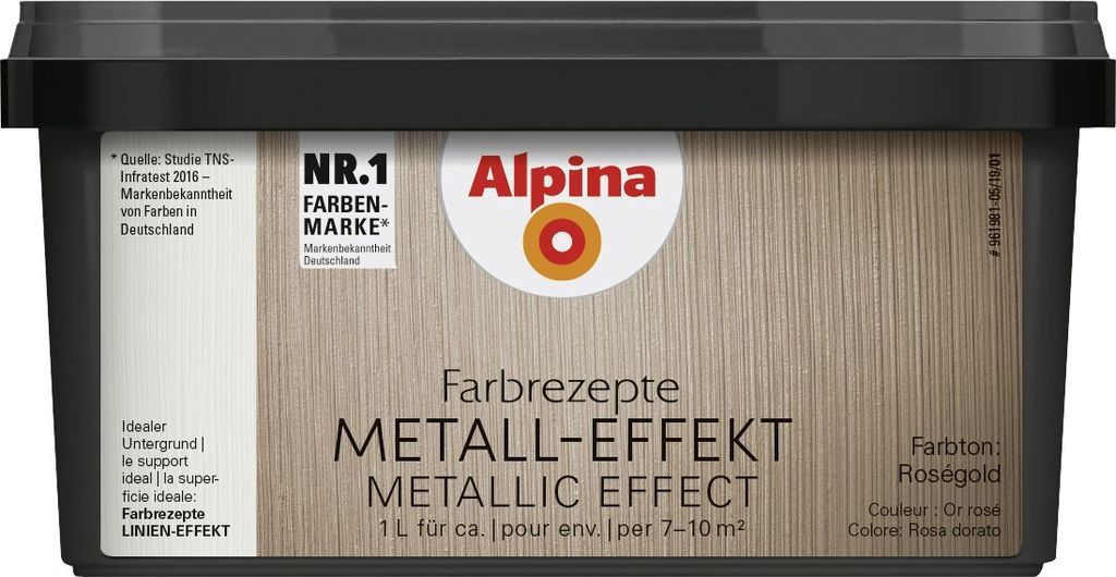Alpina Farbrezepte Metalleffektlasur 1 L rosegold Produktbild 