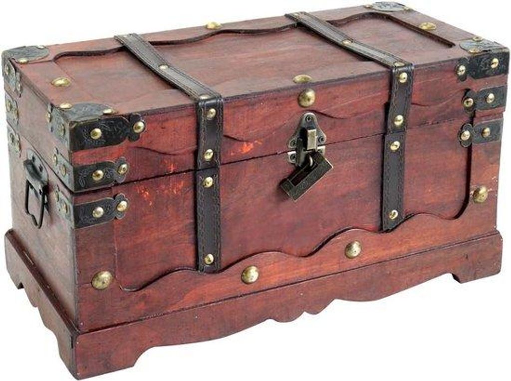 Holzschrank mit Schloss - Groß 40 x 19 x 22 cm - Frankreich - Antik Holzschublade