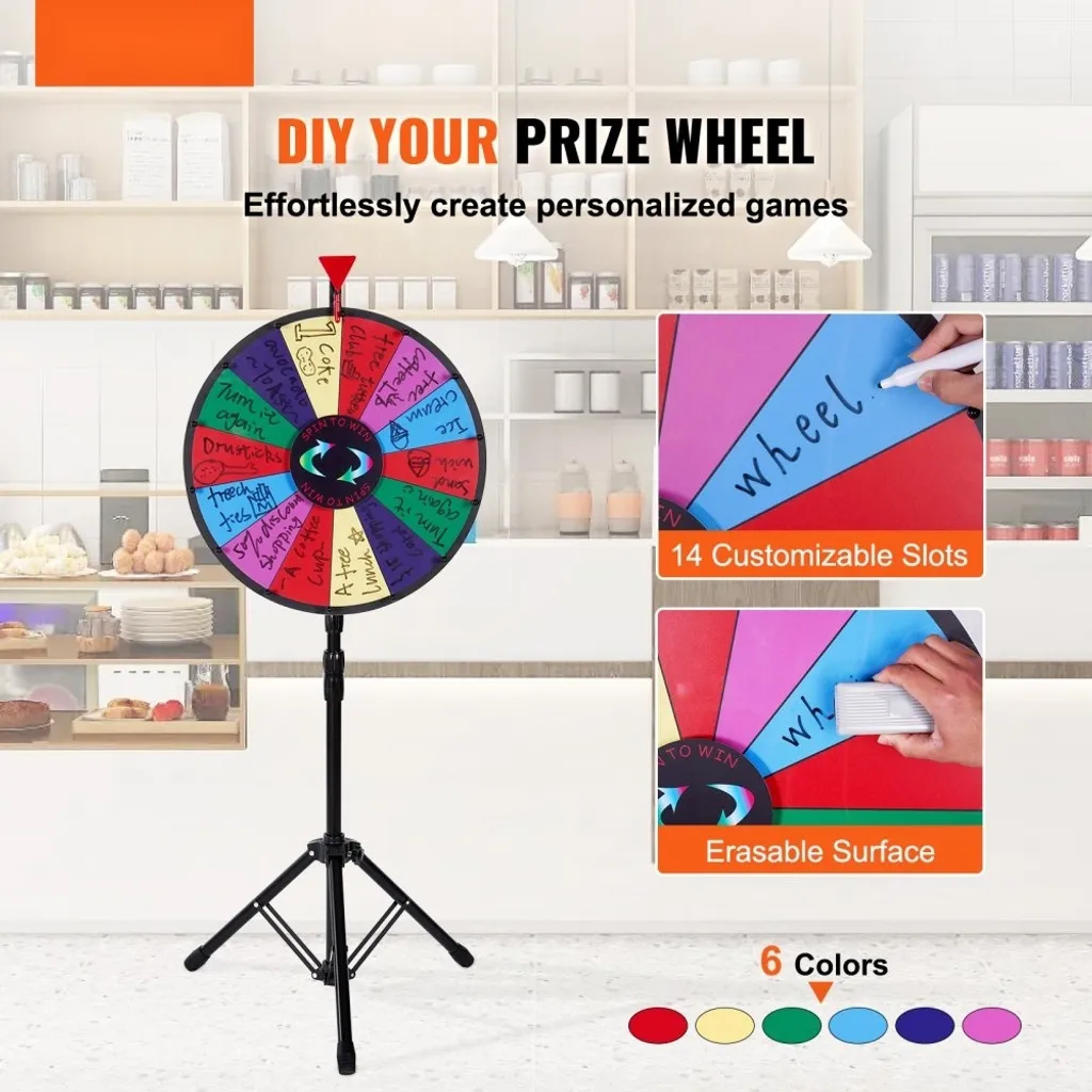 Roue de la fortune en Acrylique 46 cm - Surface Effaçable et Durable