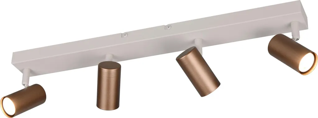 Plafonnier spot orientable TARYN marron avec 4 points lumineux