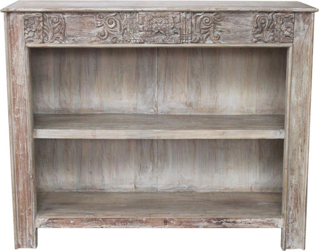 Verziertes Bücherregal - Modell 1, Braun, Holz, 101*125*40 cm, Bücherregale & Küchenregale