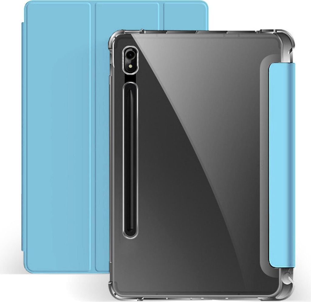 Smart Cover für Samsung Galaxy Tab S9 Tablet Hülle Cover Schutzhülle Tasche Stand Hülle Tasche Etui Hellblau-Transparent