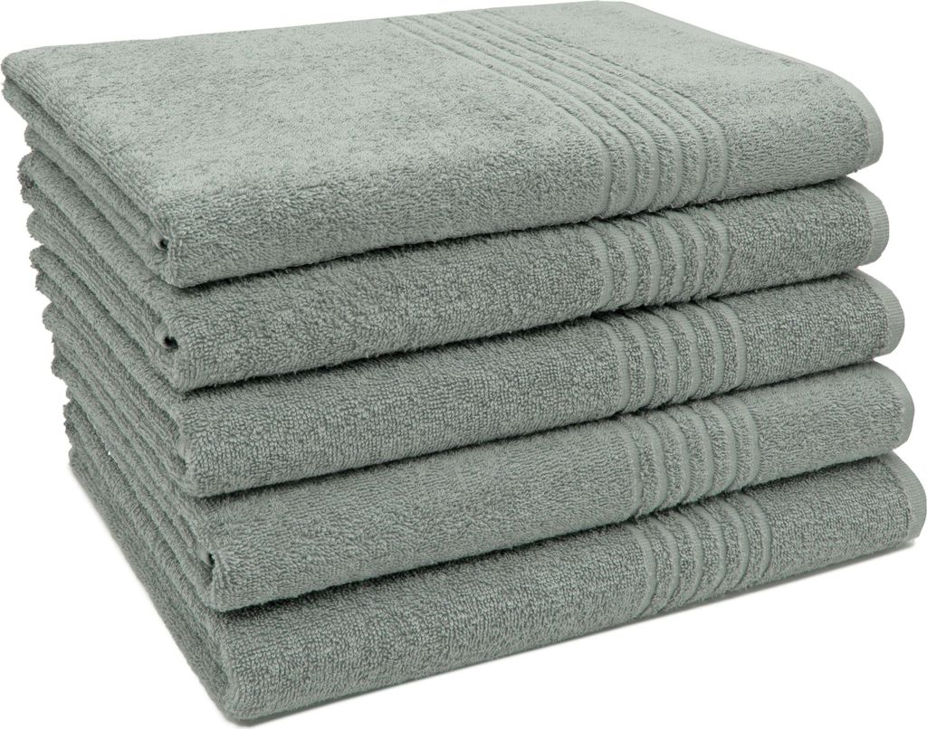 Duschtuch 5er Set, Baumwolle, 70x140 cm, grau