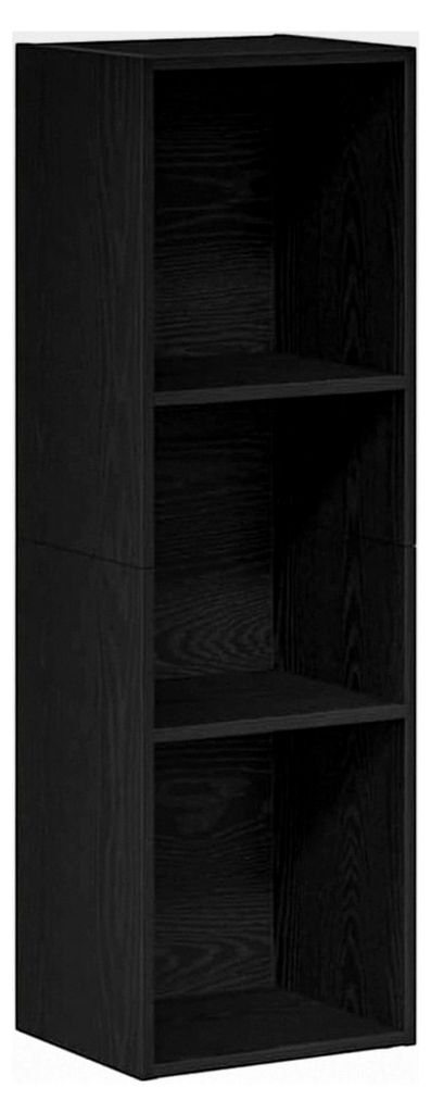 Bücherregal in Schwarz mit Eichen-Optik 36x30x114 cm aus Holzwerkstoff