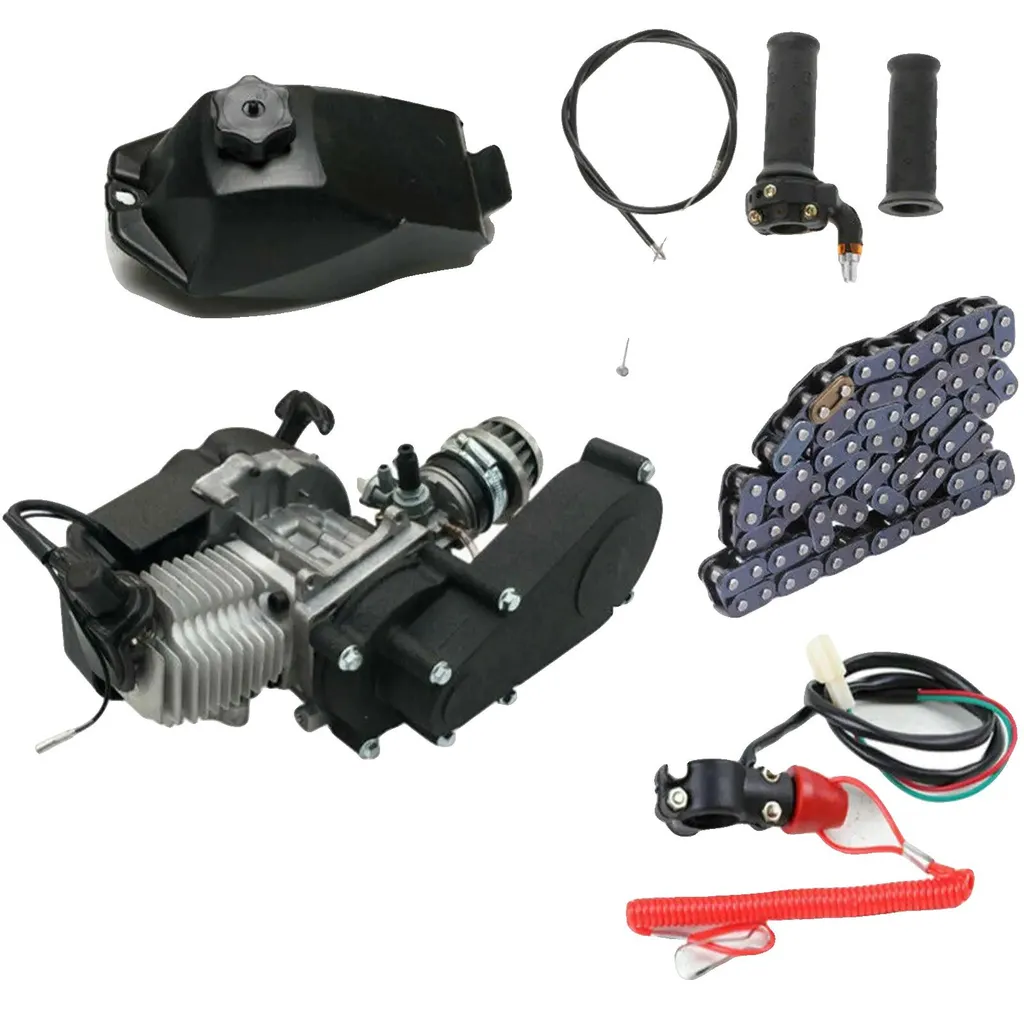 Kit Moteur Mini-Moto Performant avec Lanceur Manuel Simple en Alu