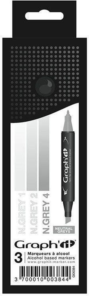 Set 3 Marker Graph'It - Neutraler Grau-Verlauf