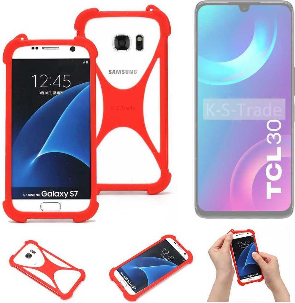 K-S-Trade Handy-Hülle kompatibel mit TCL 30 Schutz-Hülle Bumper Silikon Schutz Hülle Cover Case Silikoncase Silikonbumper TPU Softcase Smartphone,