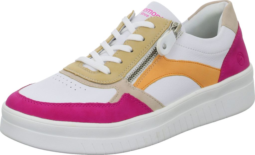 Remonte Damen Low Sneaker Weiß Bunt Leder Synthetik Größe: 38
