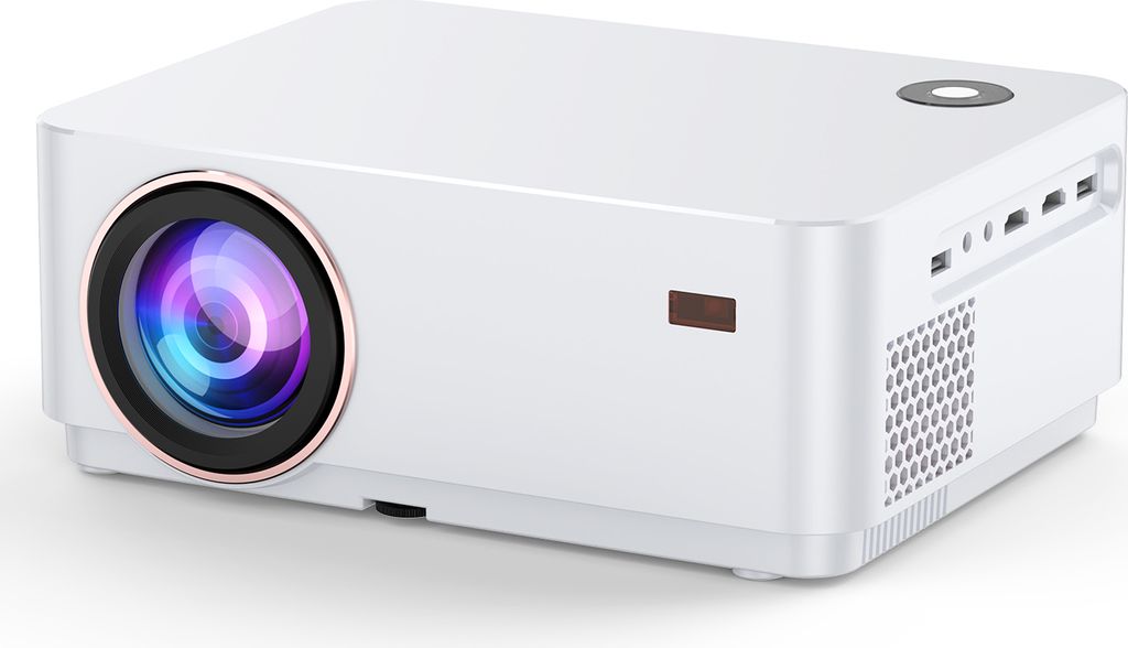 Tragbarer LCD-Projektor Smart Android 1080P Heimkino 2,4G/5G Dualband-WLAN BT5.0 Media Player Autofokus Trapezkorrektur mit Fernbedienung
