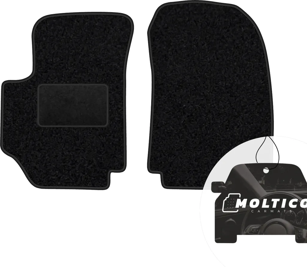 moto-MOLTICO tappetini anteriori auto velours tappetini auto nero set tappetini 2 pezzi adatto per Fiat Croma 2005-2011