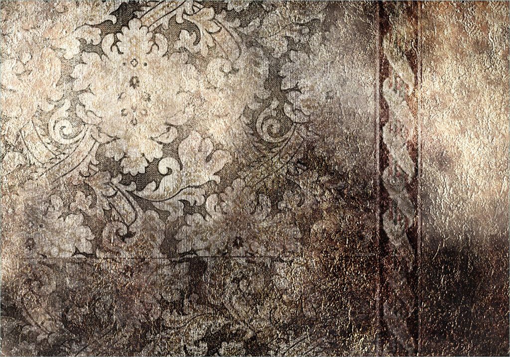 Wallario Poster - Schnörkelmuster in dunkelbraun, Kunstdruck Größe: 70 x 100 cm
