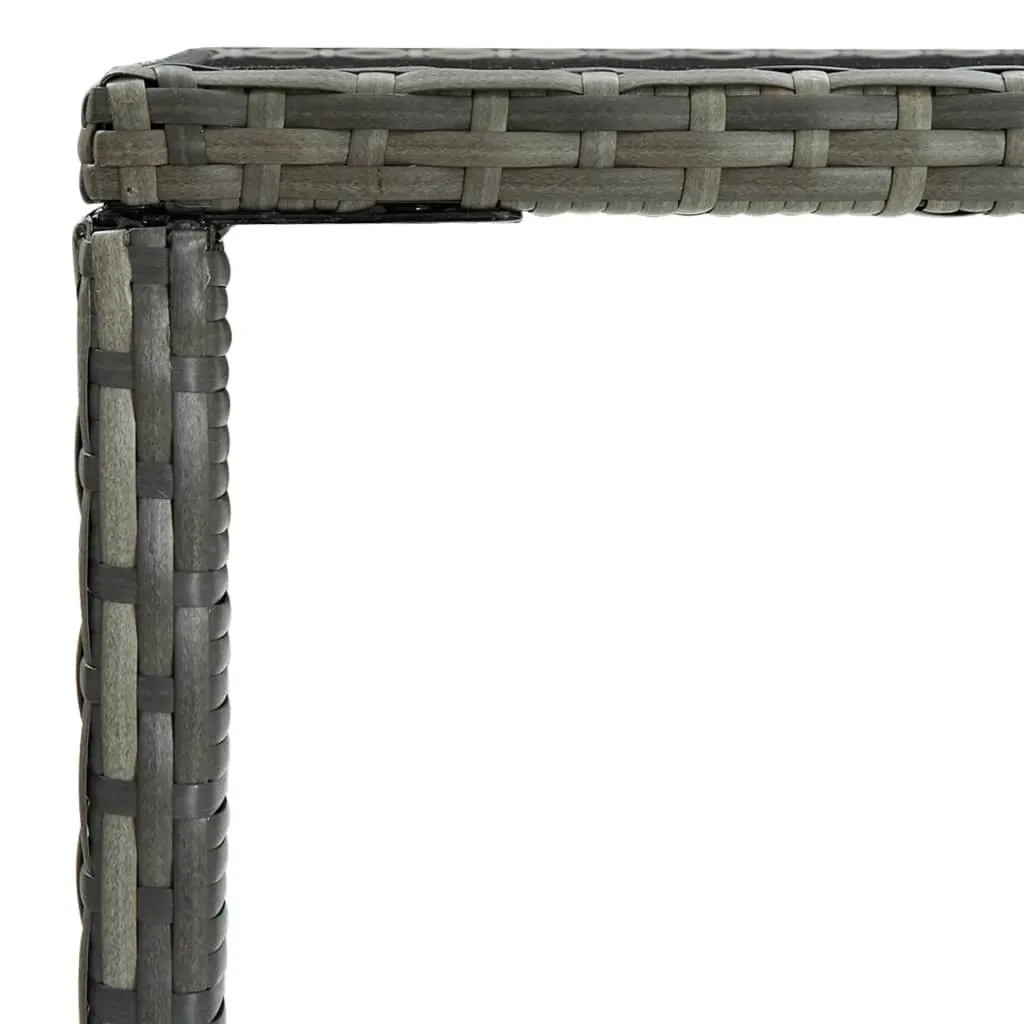 Tavolo Bar Giardino Grigio 70x70x110 cm Poly Rattan e Vetro | Offerta - 4