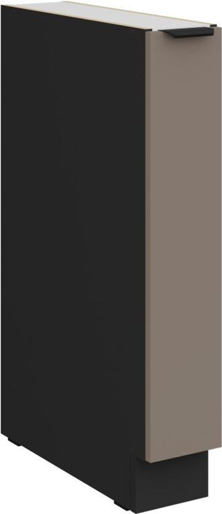 LUNARA Auszugsschrank – Breite 15 cm, Dunkelbeige/Schwarz