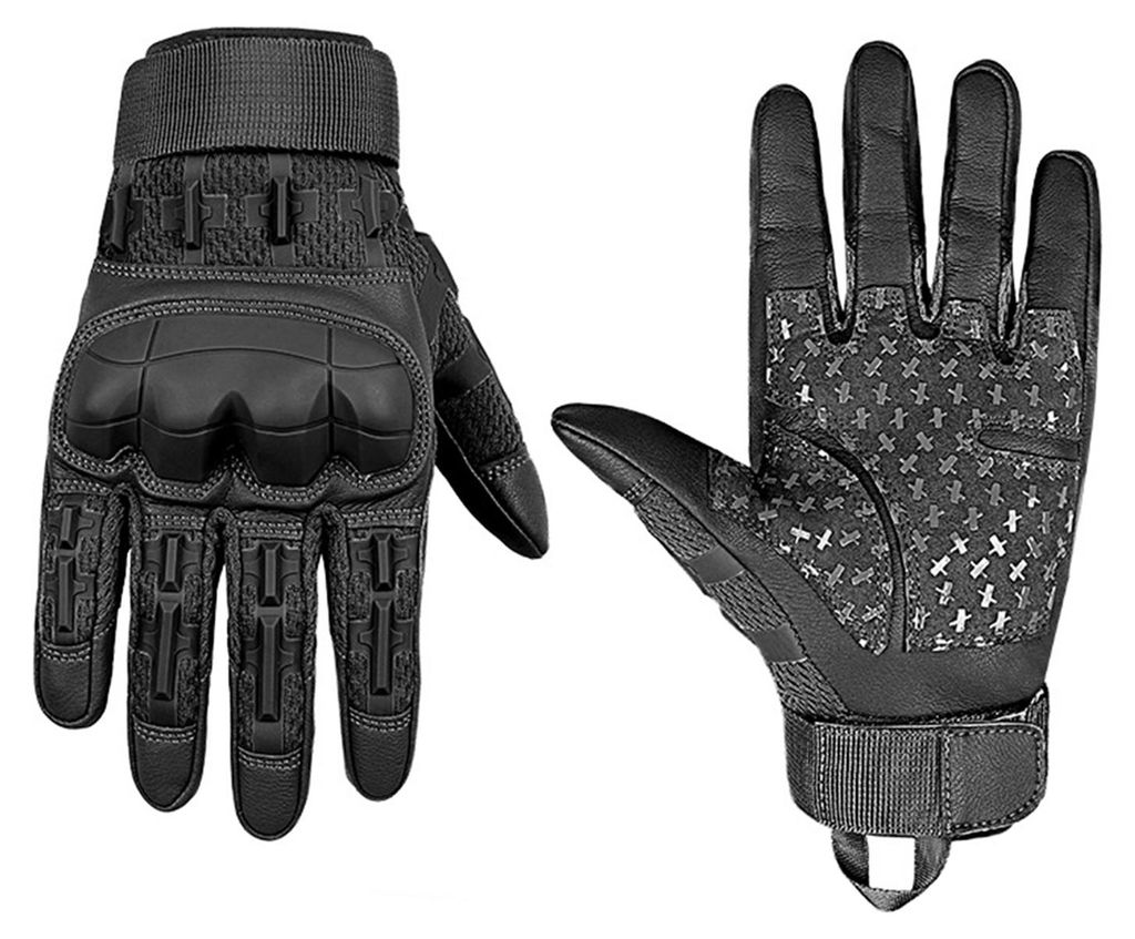 1 Paar taktische Vollfingerhandschuhe, atmungsaktiv, rutschfest, für Touchscreens, Outdoor-Aktivitäten wie Camping, Airsoft, Motorradfahren, Klet...