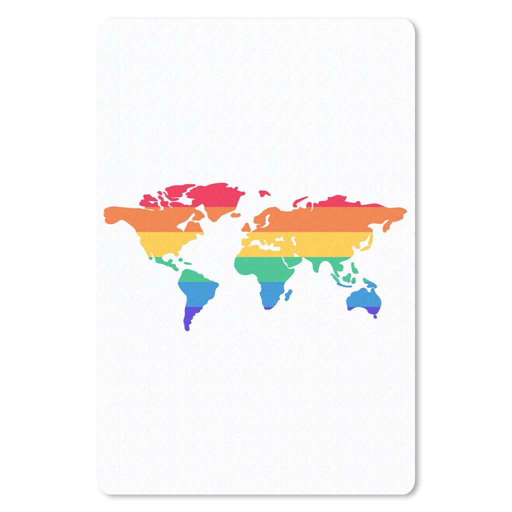MuchoWow Mauspad Mousepad Karte - Welt - Stolz-Flagge 18x27 cm - Mousepads - Maus Mat - Pad - Mausunterlage