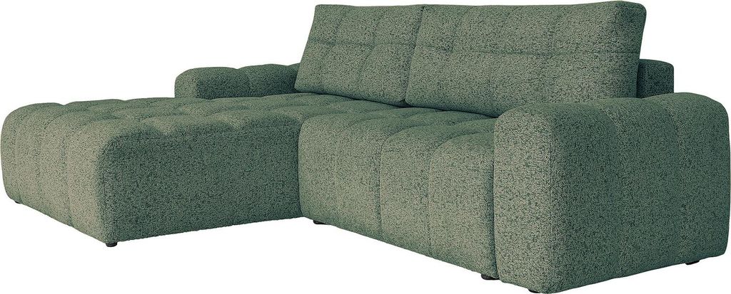 home24 Ecksofa mit Schlaffunktion - Strukturstoff
