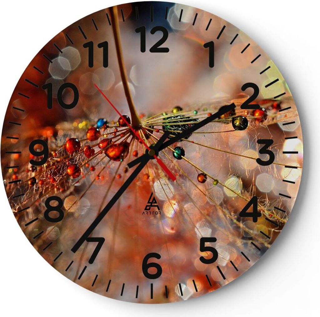 Wanduhr - Rund - Glasuhr - Spinnennetz modern - 40x40cm - Schleichendes Uhrwerk - Lautlos - zum Aufhängen bereit - Dekoration Modern - Wanddekorat...