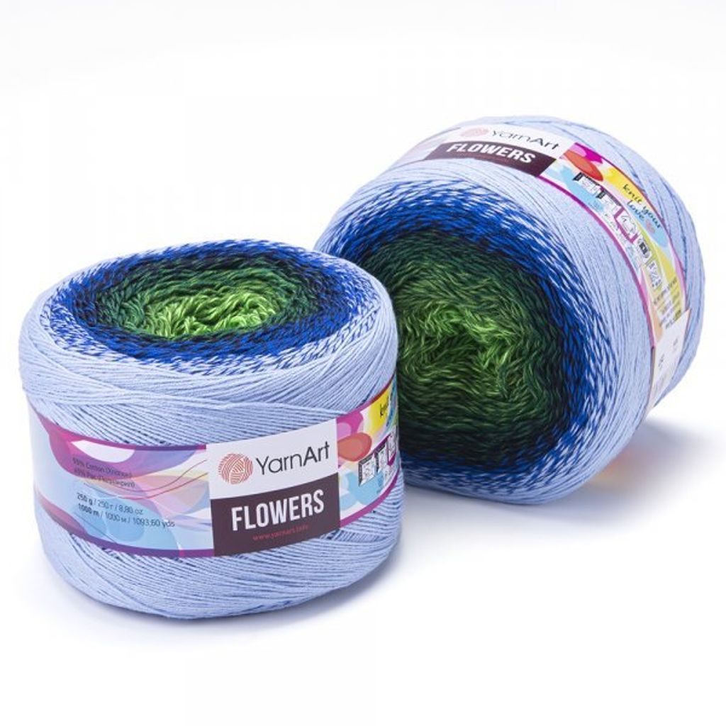 YarnArt Flowers 306: Farbverlaufsgarn aus Baumwolle und Produktbild 